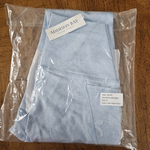 Addison Bay Leggings Ludlow Light Heather Blue Solid Active Fitness Fashion - Picture 6 of 11